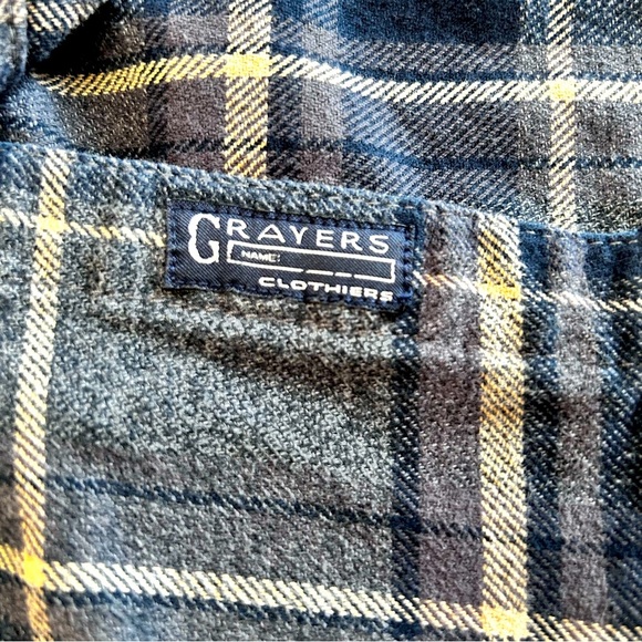 Grayers Blue and Green Plaid Casual Shirt - Picture 3 of 4